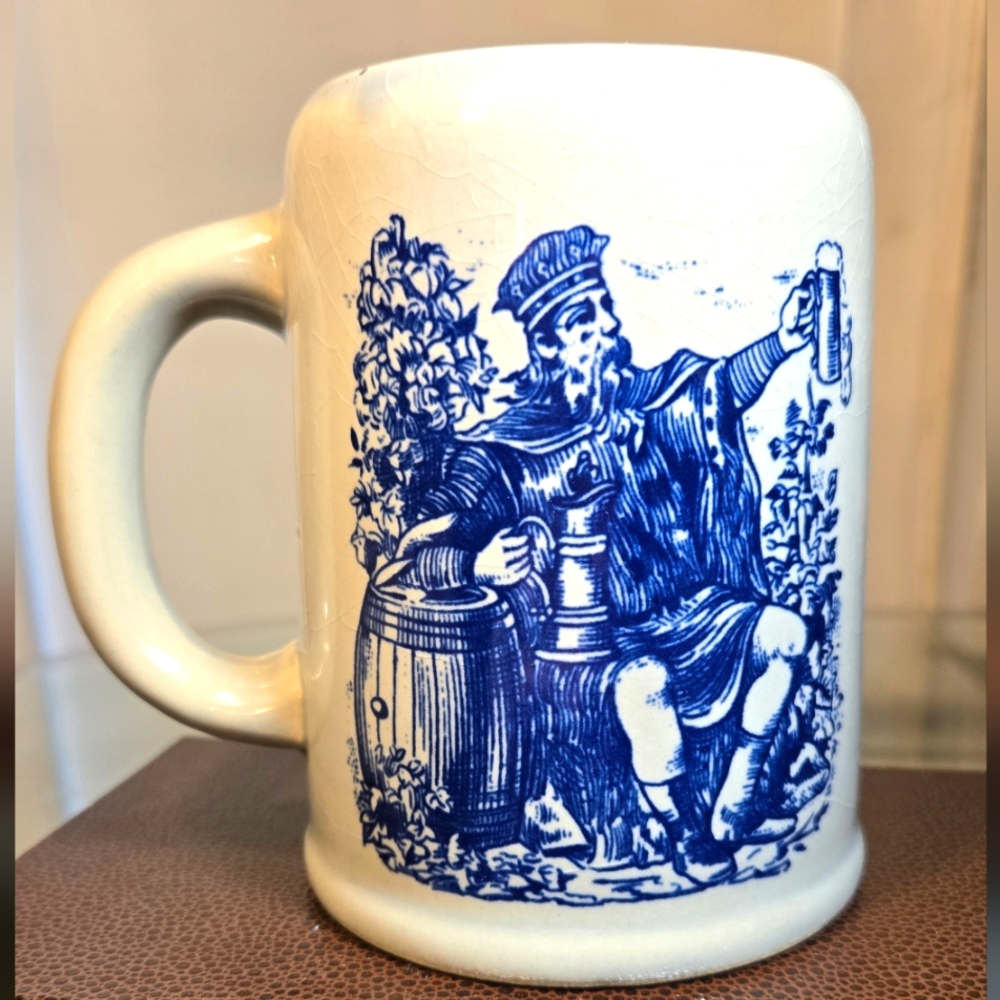 Classic Ceramic Beer Stein Mug - Man Toasting in Good Cheer